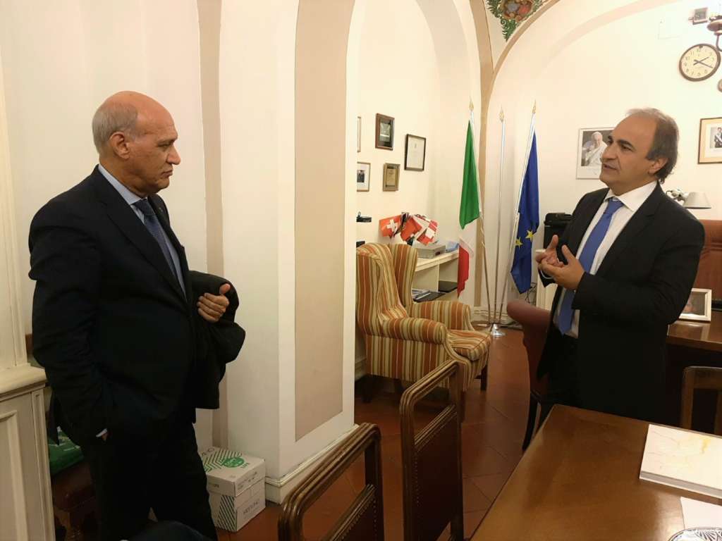 Angelo Viro, a sinistra nella foto, e il presidente On. Ricardo Merlo negli uffici del MAIE a Roma presso la Camera dei Deputati