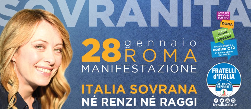 28 gennaio, Italia Sovrana in piazza con Giorgia Meloni