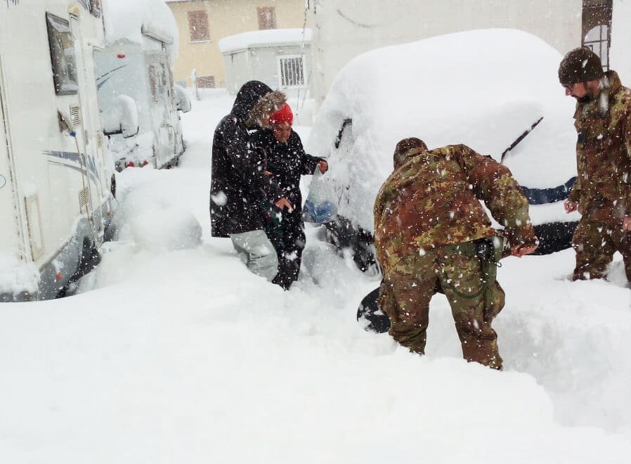 Maltempo, nelle zone colpite dal terremoto si gela: meno 14 nella notte