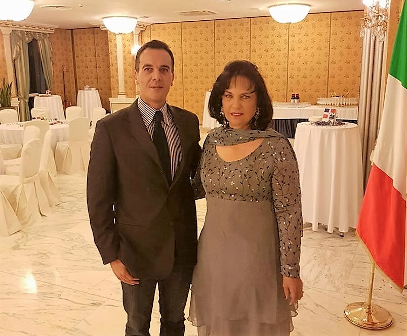 Ricky Filosa (MAIE) con Peggy Cabral alla Festa dell’Indipendenza della RD a Roma