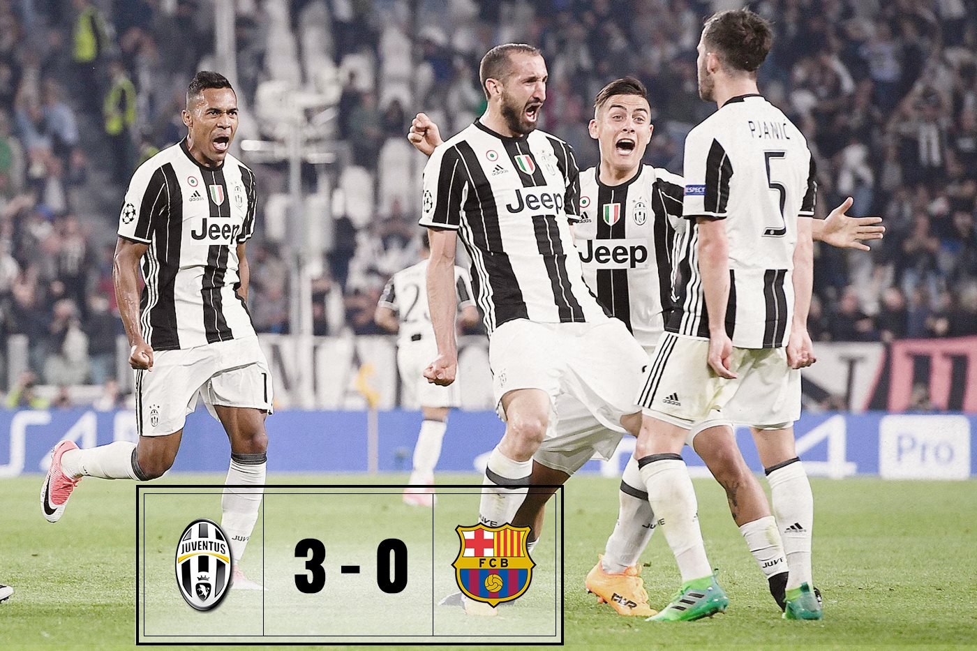 Champions League, Juventus batte Barcellona 3 a 0. Doppietta Dybala