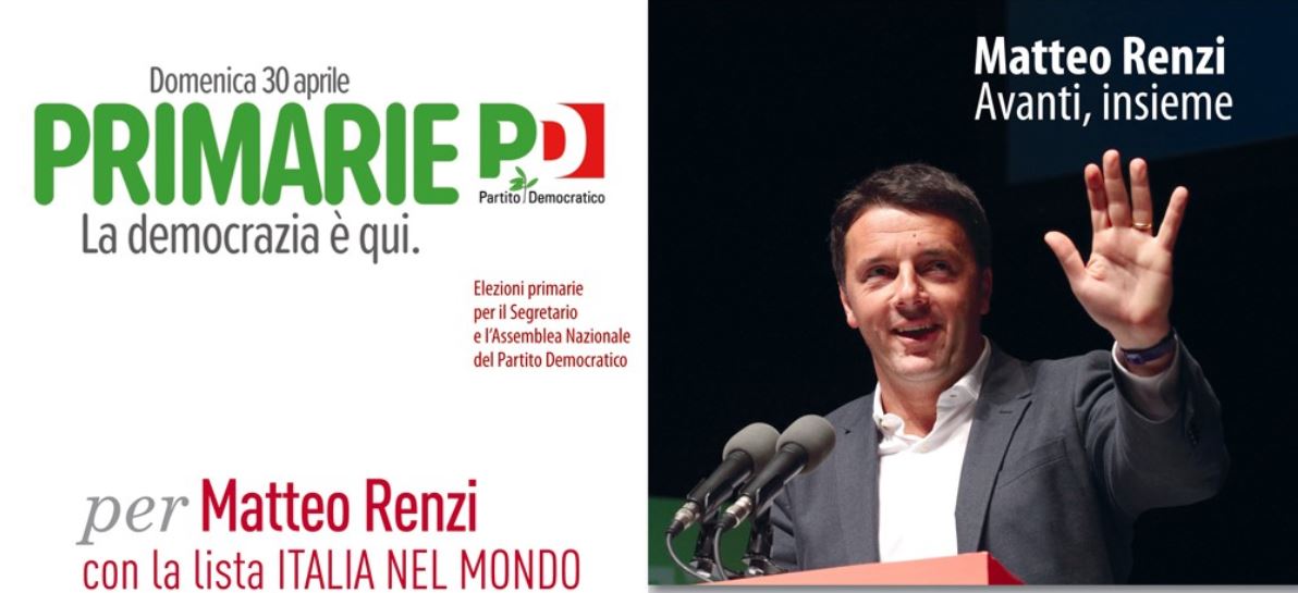 Primarie Pd, Marco Fedi: per Matteo Renzi con la lista ITALIA NEL MONDO