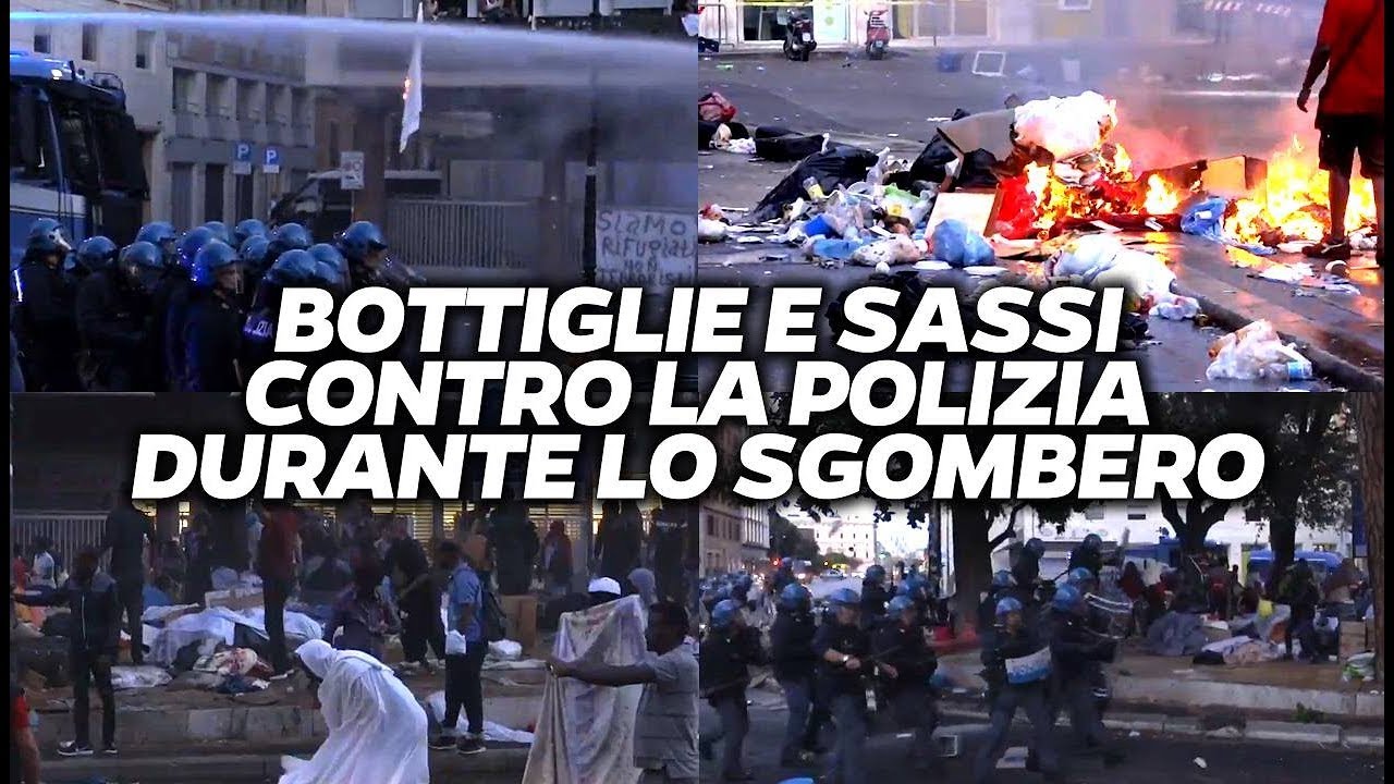 Caos nel cuore di Roma, scontri tra immigrati e polizia [VIDEO]