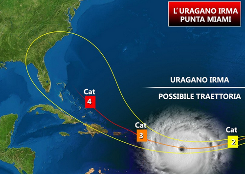Uragano Irma potrebbe colpire Repubblica Dominicana e Caraibi, atteso a metà settimana