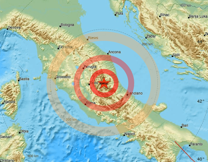 Terremoto magnitudo 3.9 colpisce il Centro Italia, niente danni
