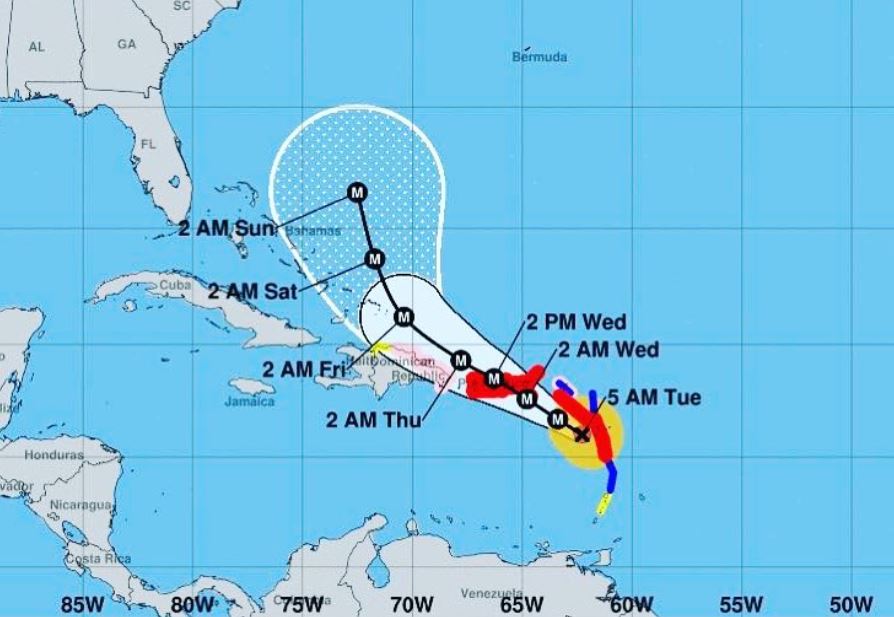 Uragano Maria raggiunge i Caraibi. Dominica devastata [VIDEO], verso Porto Rico
