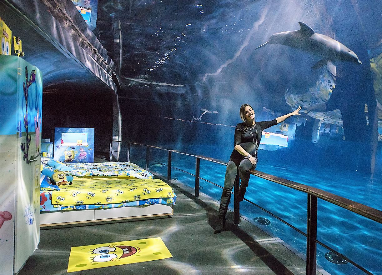 Tania Cagnotto la prima super ospite a dormire nella stanza di Spongebob all’acquario di Genova