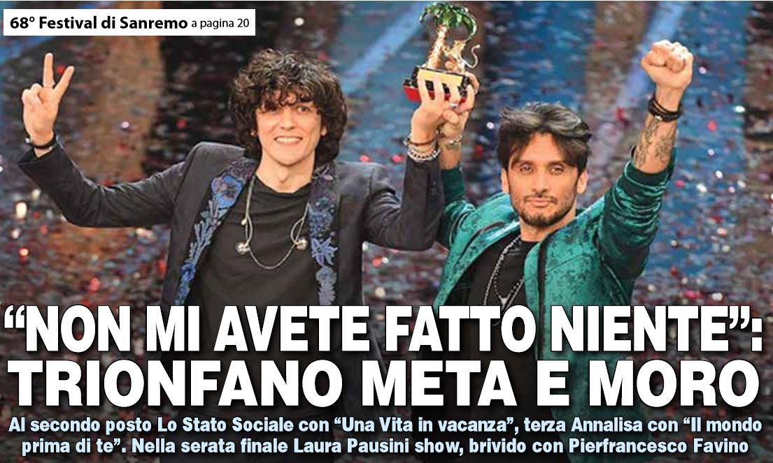 Ermal Meta e Fabrizio vincono Sanremo 2018 [VIDEO]
