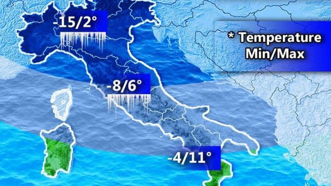 Meteo, settimana di maltempo e aria gelida. Ancora neve a bassa quota