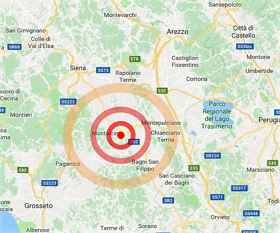 Terremoto in Toscana, scossa 2.9 a 40 km da Siena