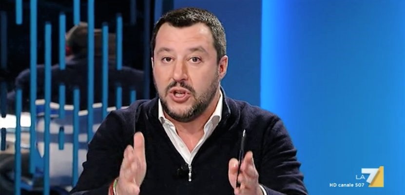 Salvini a Otto e mezzo, “l’Italia non può essere il campo profughi d’Europa”
