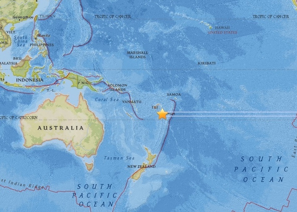 Terremoto magnitudo 6.4 a Tonga, Pacifico meridionale. Nessun allarme tsunami