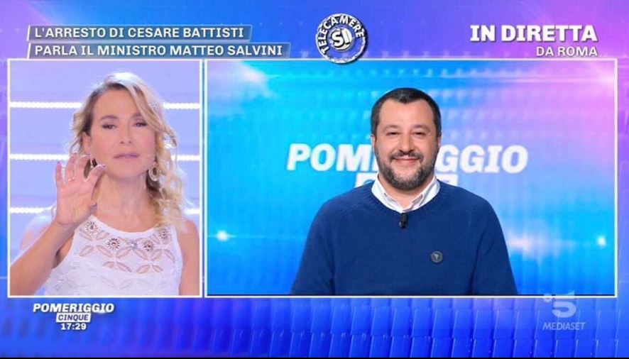 Battisti, Salvini: “Carcere riabilitativo? Deve marcire in galera”