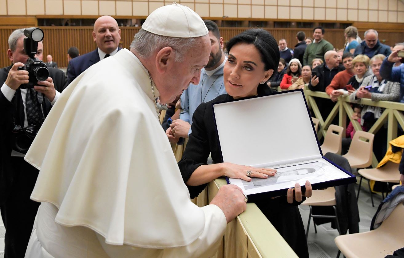 Francesca Alderisi (FI) in Udienza da Papa Francesco in Vaticano [FOTO]