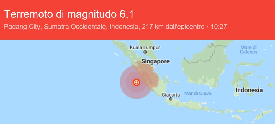 SCOSSE FORTISSIME | Terremoto in Indonesia, magnitudo 6.1