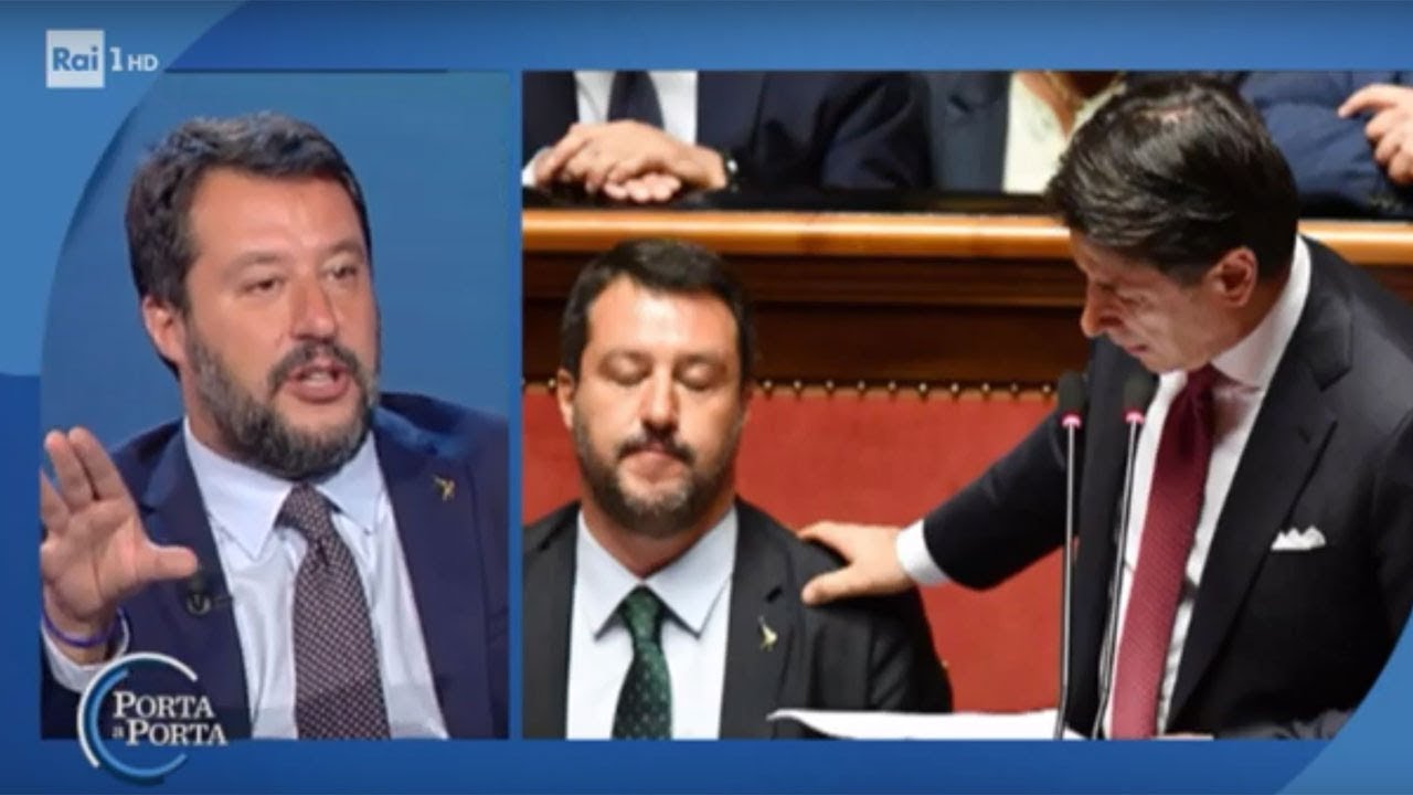Salvini su Conte: “Se ti facevo così schifo… potevi dirmelo!” – Porta a porta 10/09/2019