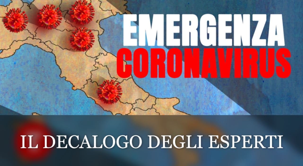CORONAVIRUS | Ecco il decalogo degli esperti, tutto quello che c’è da sapere