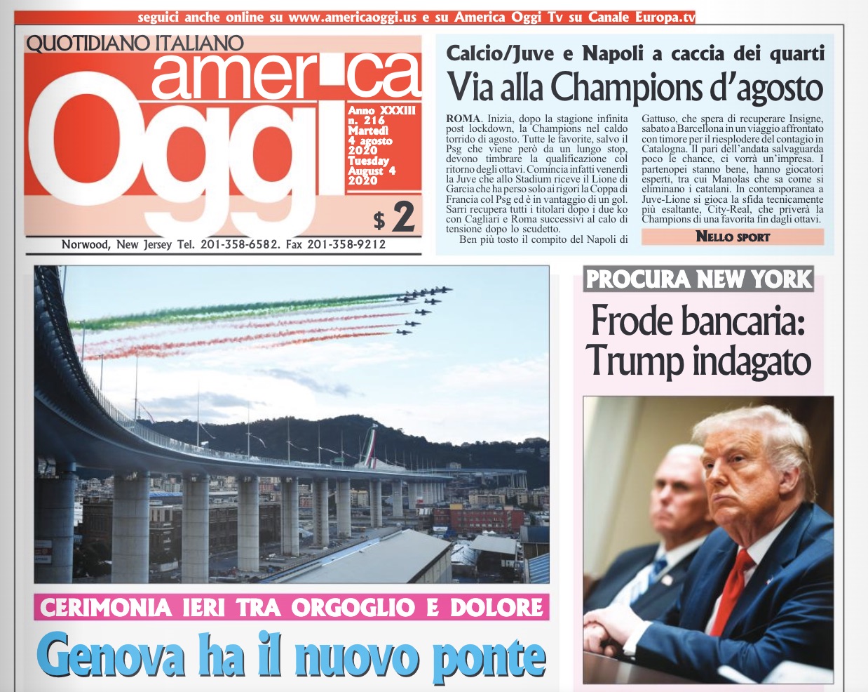 QUOTIDIANI ITALIANI ALL’ESTERO | NIAF e Columbus Citizens, salvate “America Oggi”