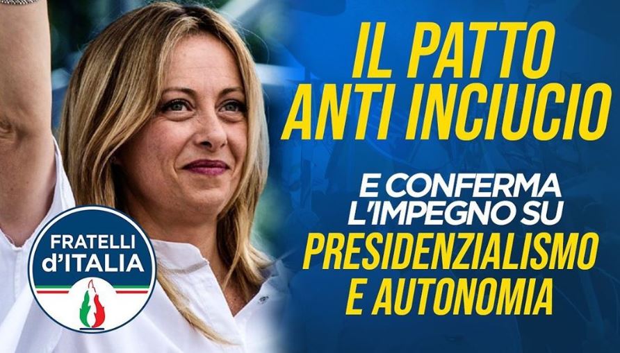 Giorgia Meloni: “Centrodestra unito, abbiamo un progetto per la Nazione”
