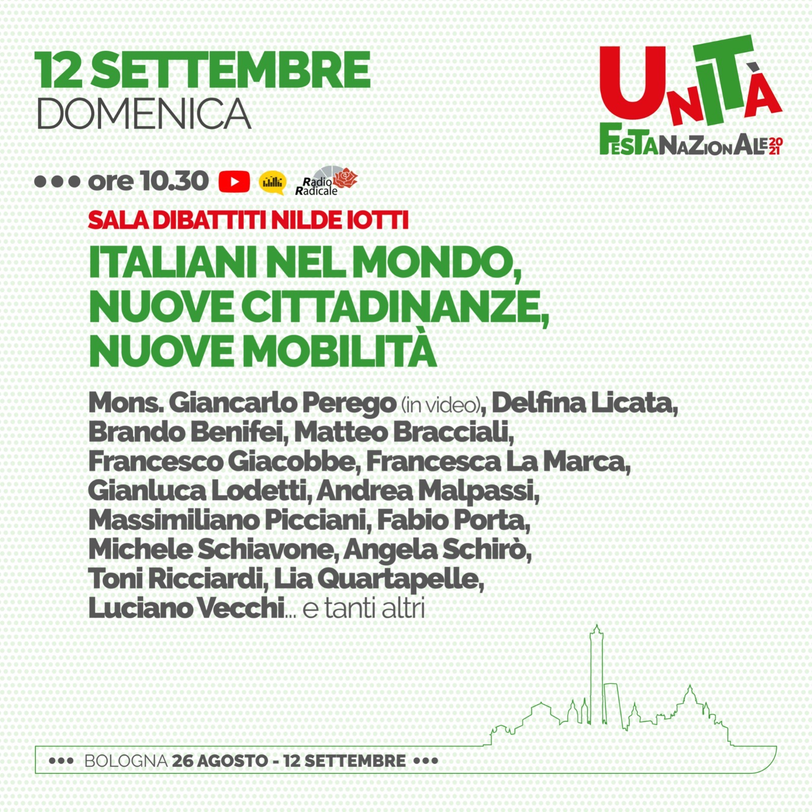 Si parla di italiani nel mondo alla Festa dell’Unità a Bologna