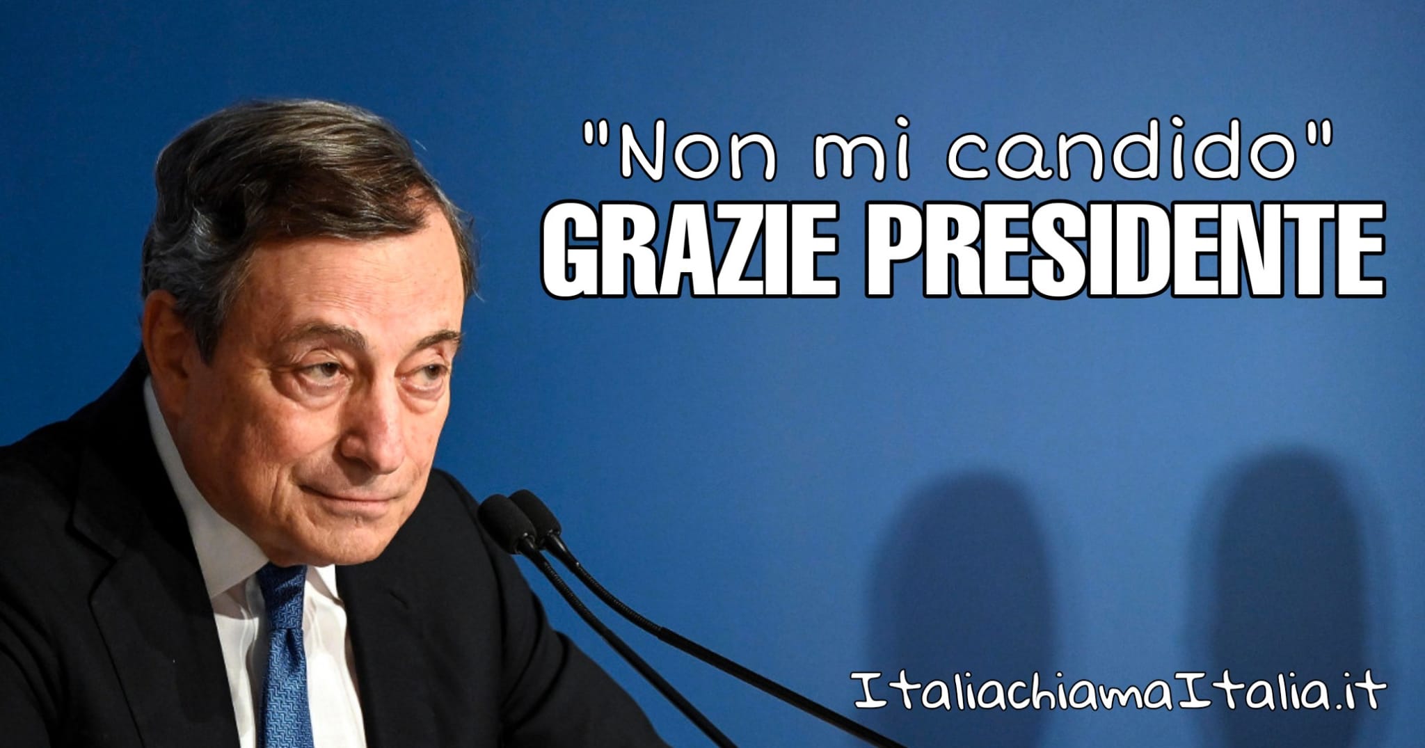 Draghi: “Non mi candido”. Grazie presidente