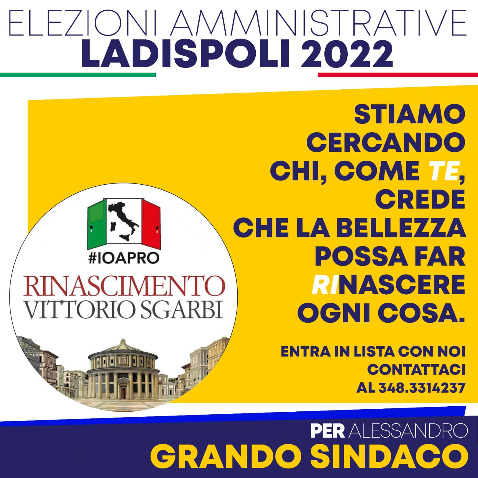Comunali Ladispoli, Vittorio Sgarbi sta con Grando Sindaco