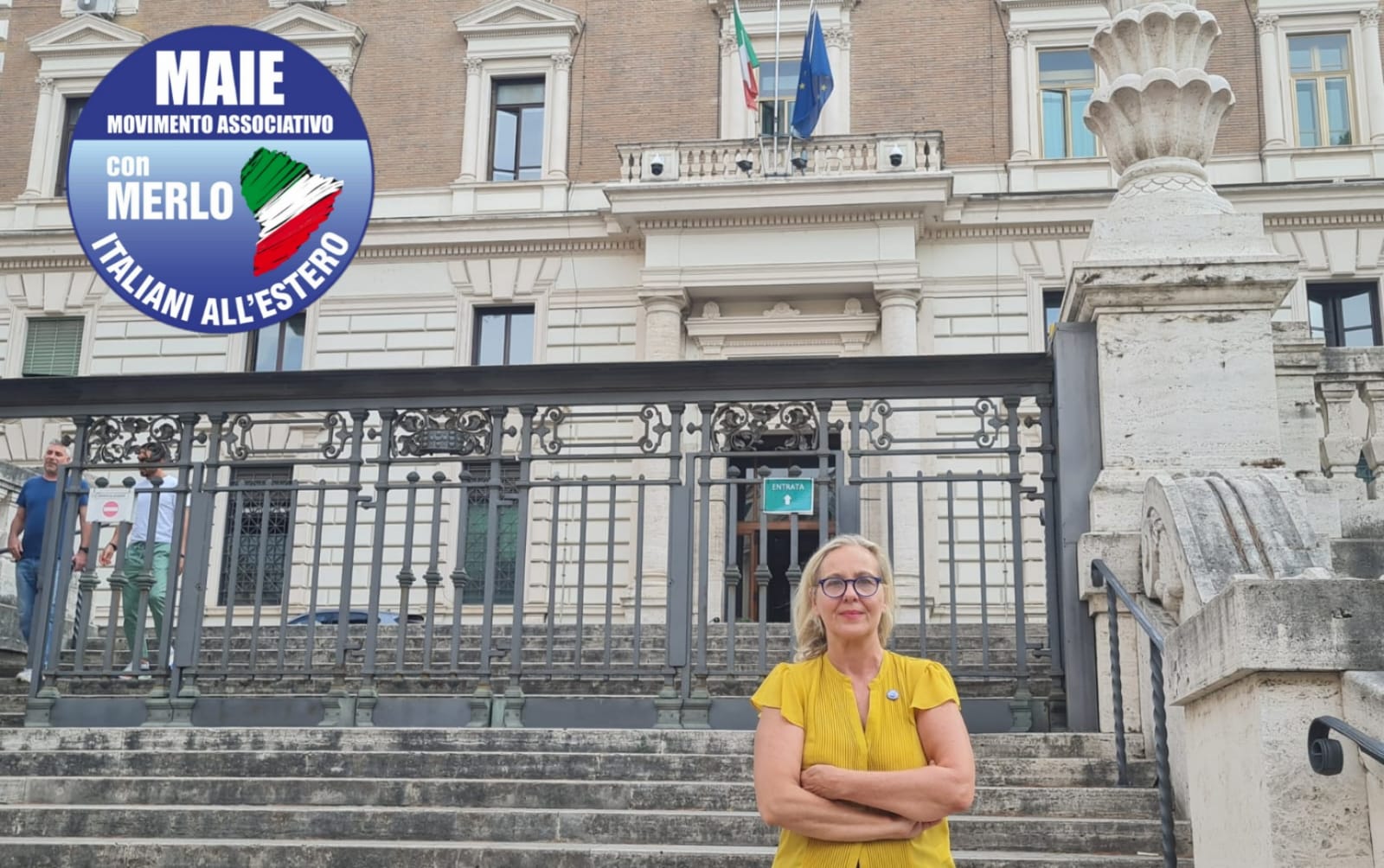 Antonella Rega davanti al Viminale per il MAIE - Movimento Associativo Italiani all'Estero
