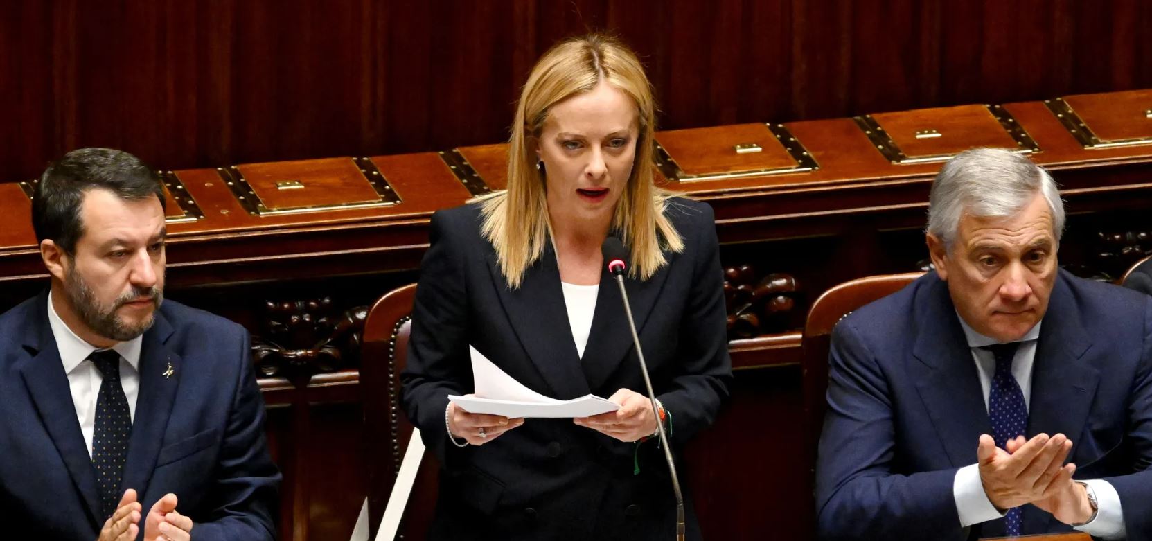 PREMIER | Giorgia Meloni durante il suo discorso alla Camera