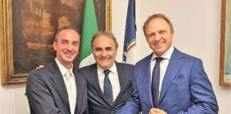 Ricardo Merlo, Mario Borghese e Francesco Lollobrigida nella sede di Fratelli d'Italia
