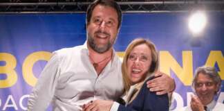 Matteo Salvini e Giorgia Meloni, rispettivamente leader della Lega e di Fdi