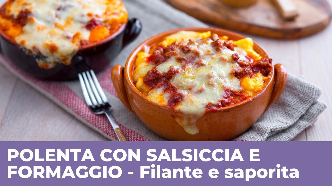 VIDEO RICETTA | Polenta con salsiccia e formaggio. Filante e saporita!