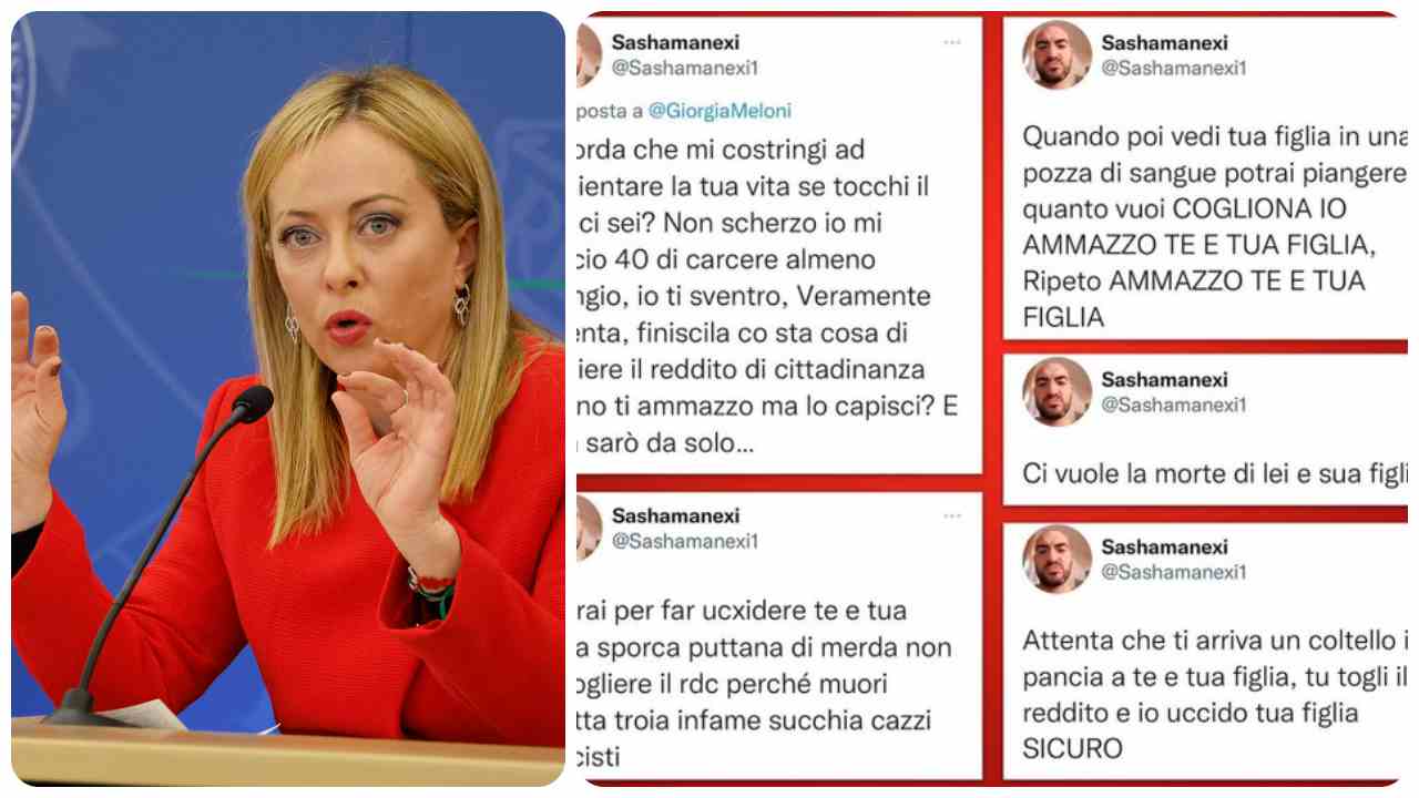 Minacce al premier Giorgia Meloni