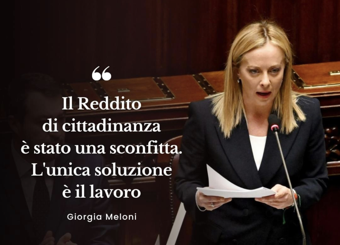 Reddito di cittadinanza? Bene Giorgia Meoni