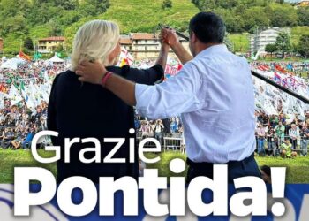 Matteo Salvini e Marine Le Pen #Pontida2023