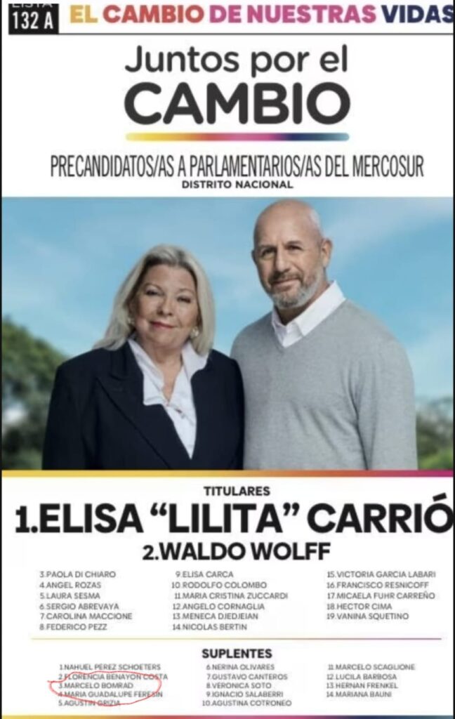 Marcelo Bomrad, coordinatore Lega Argentina, terzo candidato supplente della lista "Juntos por el Cambio"