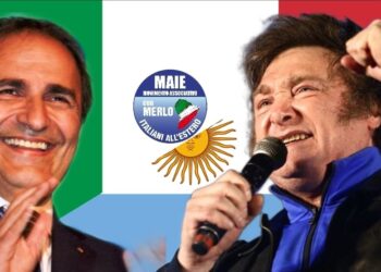 Ricardo Merlo, presidente MAIE, e Javier Milei, presidente eletto dell'Argentina