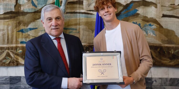 TENNIS | Sinner nominato da Tajani Ambasciatore della Diplomazia dello Sport italiano nel mondo