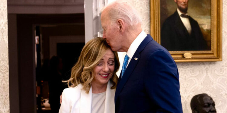 Giorgia Meloni e Biden