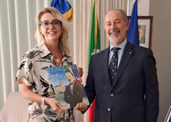 Santo Domingo, Repubblica Dominicana - Licia Colombo, presidente Comites, con l'Ambasciatore d'Italia Stefano Queirolo Palmas