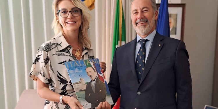 Santo Domingo, Repubblica Dominicana - Licia Colombo, presidente Comites, con l'Ambasciatore d'Italia Stefano Queirolo Palmas