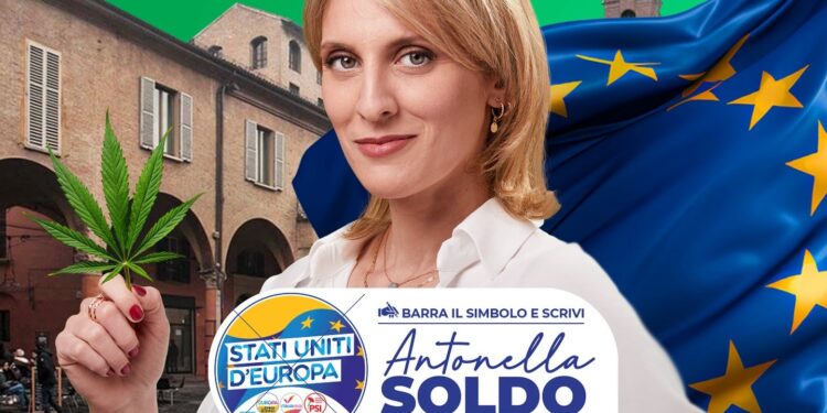 EUROPEE 2024 | Antonella Soldo (candidata SUE) distribuisce cannabis in piazza a Bologna: “Sicurezza e giustizia nascono dalla legalità”