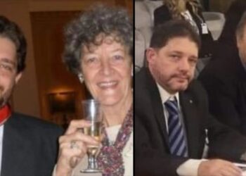 Mariano Gazzola con la sua adorata mamma. Nell'altra foto, con il presidente MAIE Ricardo Merlo