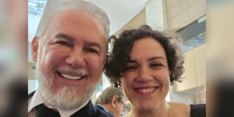 Vincenzo Odoguardi, vicepresidente MAIE, con Maria Chiara Prodi, Segretario Generale CGIE