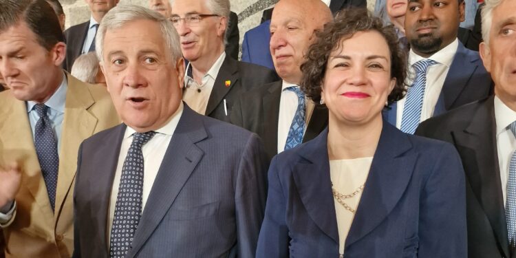Maria Chiara Prodi, Segretario generale del CGIE, con il ministro degli Esteri Antonio Tajani