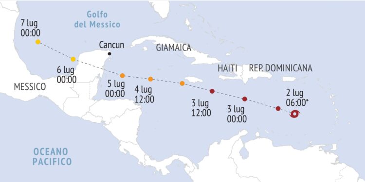 CARAIBI | Uragano Beryl si rafforza, “potenzialmente catastrofico”