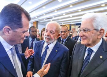 L'on. Fabio Porta con il Presidente della Repubblica italiana Sergio Mattarella e il Presidente del Brasile Lula