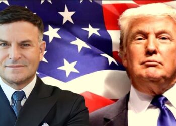 Massimo Romagnoli e Donald Trump (idea grafica ItaliaChiamaItalia)