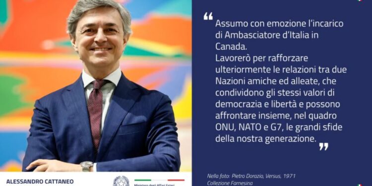 Alessandro Cattaneo nuovo ambasciatore d'Italia in Canada