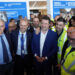Inaugurato nuovo Terminal 3 in aeroporto a Fiumicino. Da sinistra il presidente Enac, Pierluigi Di Palma, Marco Troncone, amministratore delegato di AdR, il ministro dell'infrastruttura e dei Trasporti, Matteo Salvini