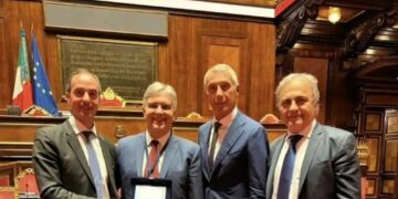 Merlo, Borghese e De Poli con il governatore di Cordoba Martin Llaryora